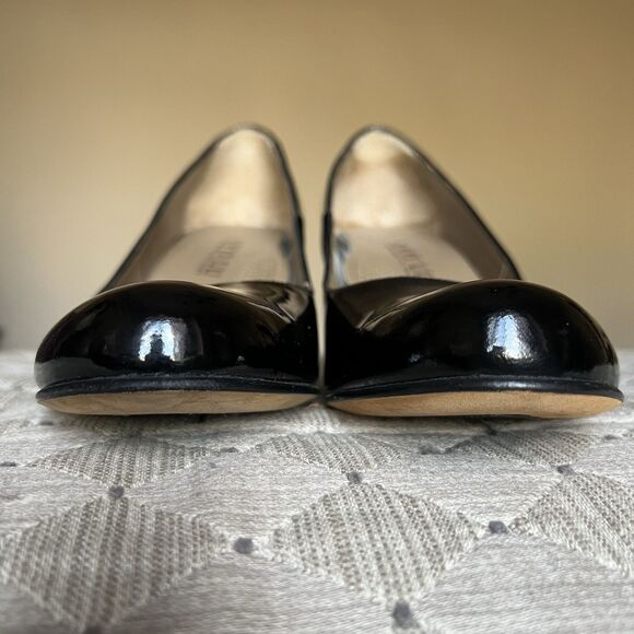 ANYI LU Emily Black Patent Leather Pump Heels EU 37.5 US 7.5 Classic Minimalist - Picture 11 of 16